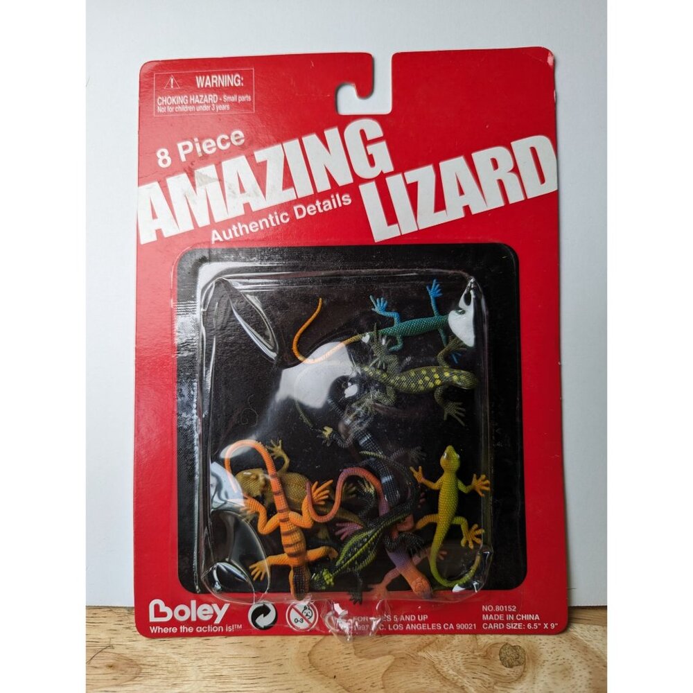8 Piece Amazing Lizard by‎ Boley 1997 2 inch sealed in org package - multicolor